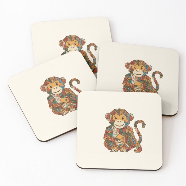Item preview, Geometric Smiling Monkey Sticker – Cute Gift for Kids and Babies designed and sold by bsbd-action.