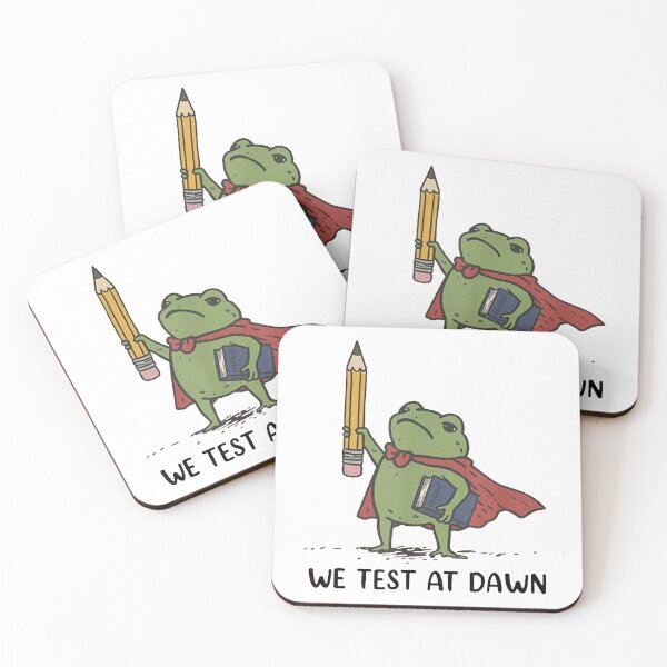Item preview, We Test At Dawn Funny Teacher Frog designed and sold by ZalcArtStore.