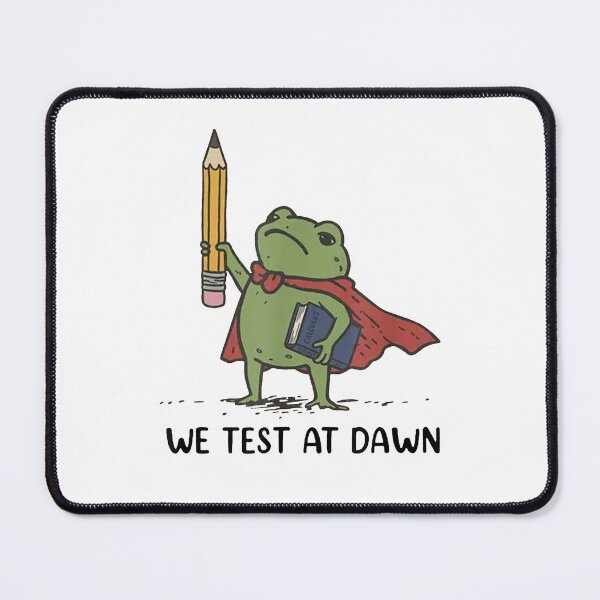 Item preview, We Test At Dawn Funny Teacher Frog designed and sold by ZalcArtStore.