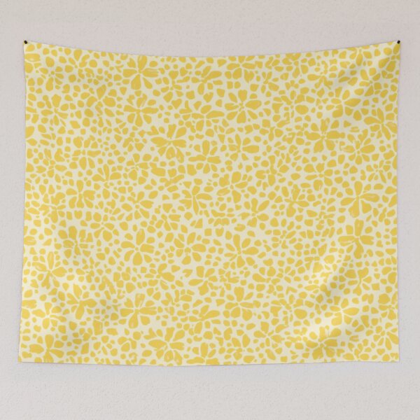 Item preview, Cream Baby Butter Canary Yellow Abstract Floral Pattern designed and sold by burbankdesigns.