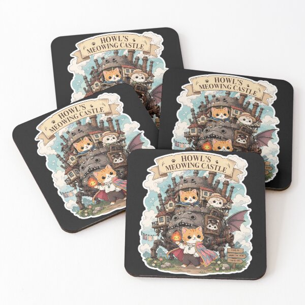 Item preview, Howl's Meowing Castle - Cute Ghibli Inspired Cat Parody Sticker designed and sold by anandariki.