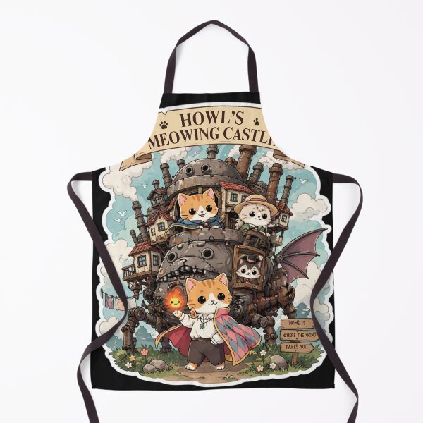 Item preview, Howl's Meowing Castle - Cute Ghibli Inspired Cat Parody Sticker designed and sold by anandariki.