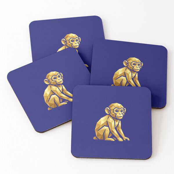 Item preview, Low Poly Golden Monkey Figure – Minimalist Geometric Design for Techies designed and sold by bsbd-action.
