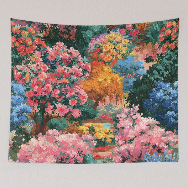 Item preview, Elegant Pink, Magenta and Blue Floral Garden Abstract designed and sold by DEC02.