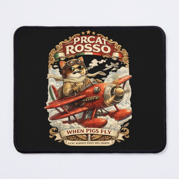 Item preview, Prcat Rosso - When Pigs Fly Italian Pilot Cat Parody designed and sold by anandariki.