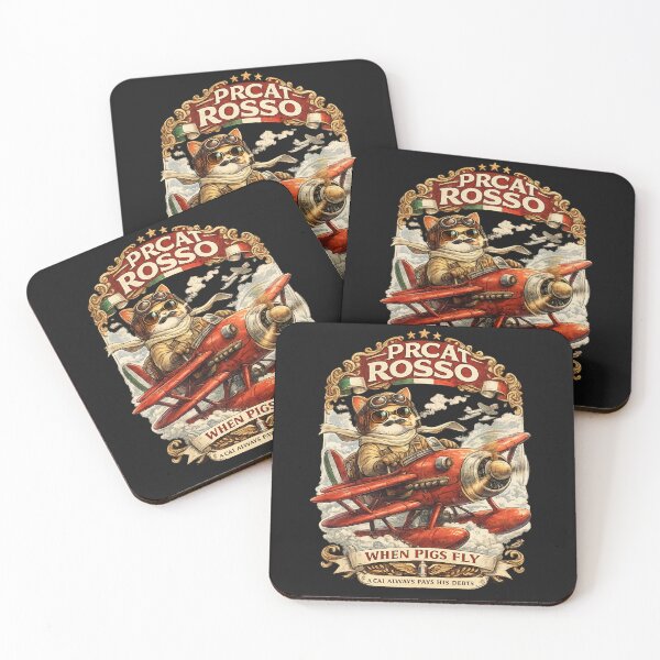 Item preview, Prcat Rosso - When Pigs Fly Italian Pilot Cat Parody designed and sold by anandariki.