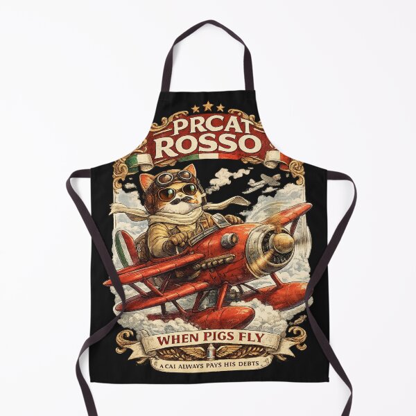 Item preview, Prcat Rosso - When Pigs Fly Italian Pilot Cat Parody designed and sold by anandariki.