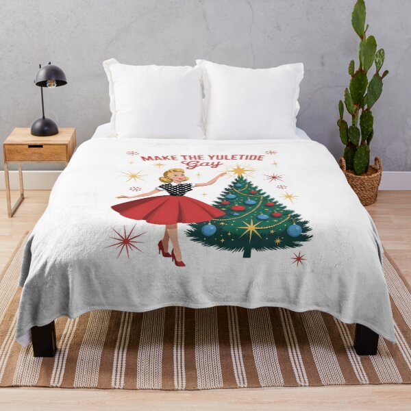 Item preview, Make The Yuletide Gay Subtle Pride Lesbian Bisexual Christmas Bi Pride Queer Christmas Crewneck Bisexual Pride designed and sold by IdunayaStore.