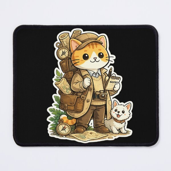 Item preview, Adventure Cat Explorer - Tintin Inspired Voyager Art designed and sold by anandariki.
