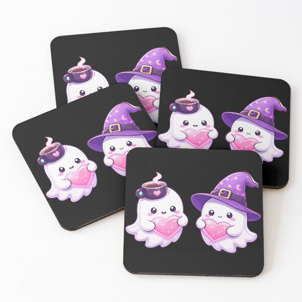 Item preview, Cute Kawaii Ghosts Holding Pink Hearts designed and sold by Spotty-Shanmukh.