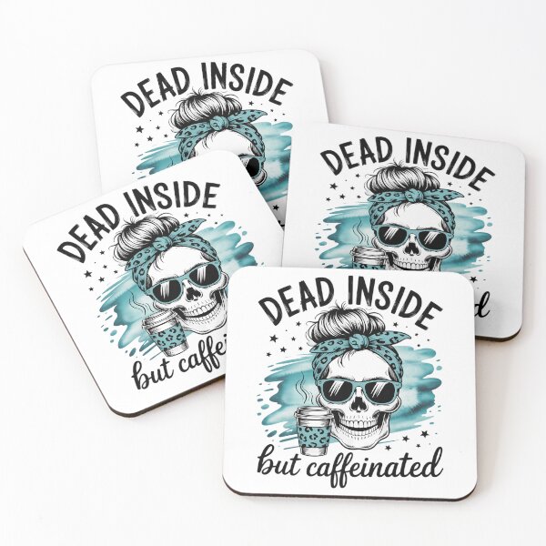 Item preview, Dead Inside But Caffeinated Skeleton Skull Coffee Lover designed and sold by FaithAbbott.