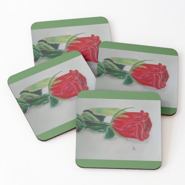 Item preview, Original Red rose colour pencil drawing using Faber castle  designed and sold by Heaven1111.