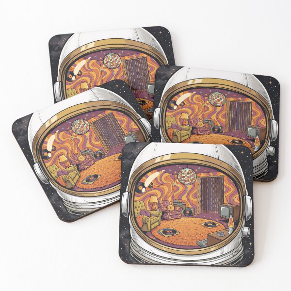 Item preview, Groovy Galaxy: Psychedelic 1970s Retro Living Room Astronaut Helmet designed and sold by bgrzblkdigital.