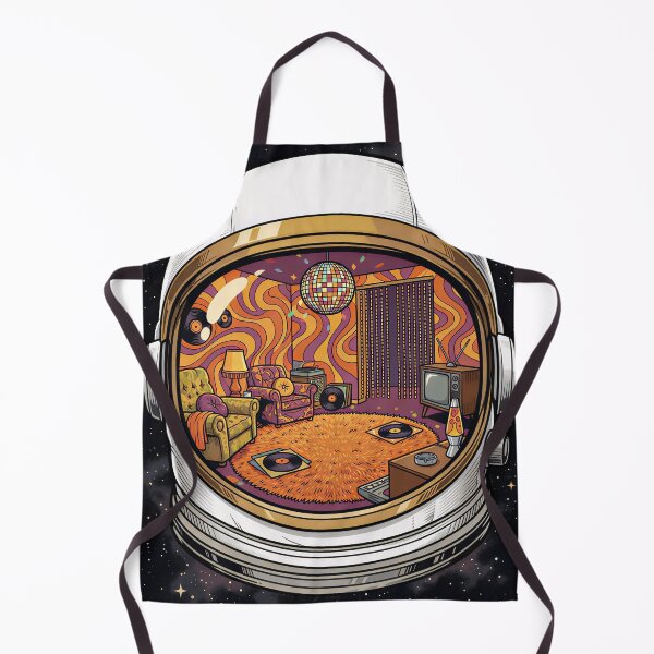 Item preview, Groovy Galaxy: Psychedelic 1970s Retro Living Room Astronaut Helmet designed and sold by bgrzblkdigital.