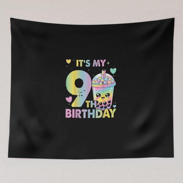 Item preview, It's My 9th Birthday Bubble Boba Tea Party 9 Year Old Girl  designed and sold by MatherFisher.