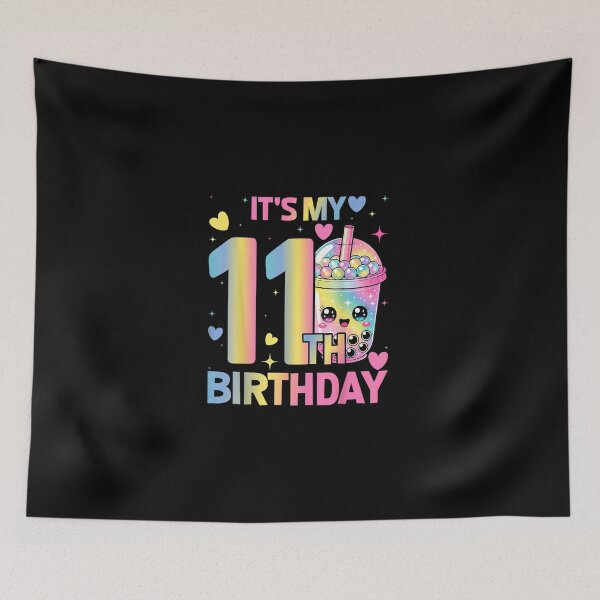 Item preview, It's My 11th Birthday Bubble Boba Tea Party 11 Year Old Girl designed and sold by MatherFisher.