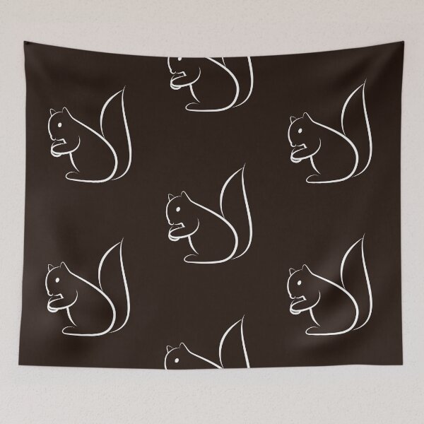 Item preview, Line Art Squirrel Illustration Pattern - Dark Background designed and sold by OG-Graphics.