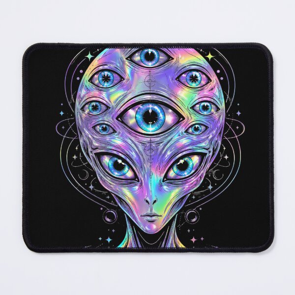 Item preview, Liquid Chrome Multi-Eyed Holographic Alien designed and sold by EsenciaZen.