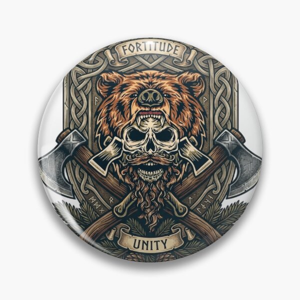 Item preview, Viking Bear Spirit - Warrior Skull and Twin Axes designed and sold by PRKArtist.