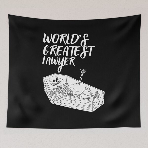Item preview, world's greatest lawyer skeleton classic funny t-shirt designed and sold by OldSkullDesigns.