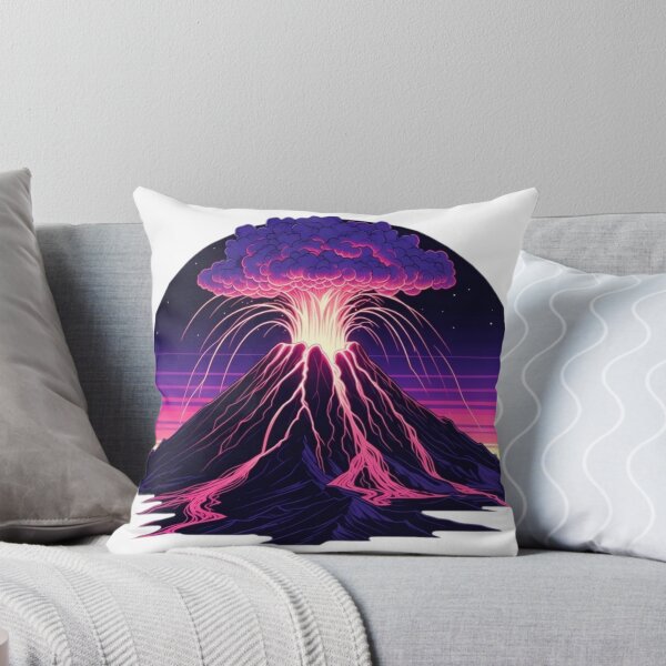 Item preview, Retro Synthwave Volcano Neon Eruption Art Print designed and sold by Sky-bully.