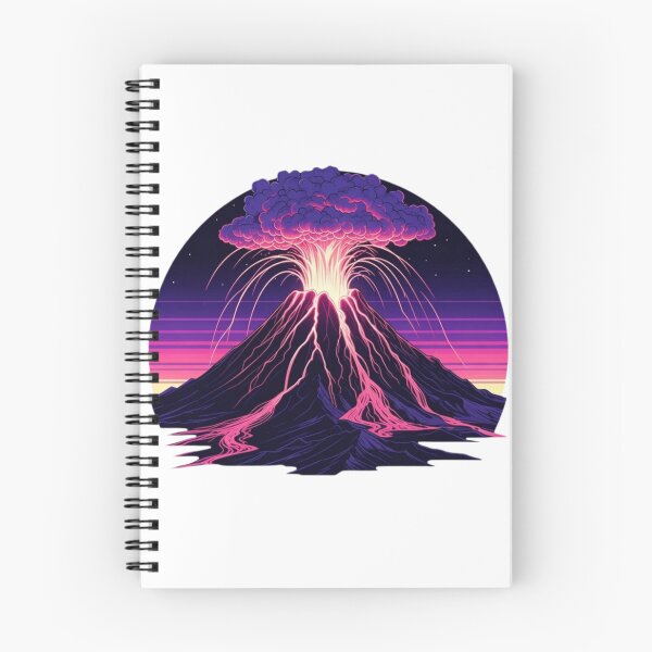 Item preview, Retro Synthwave Volcano Neon Eruption Art Print designed and sold by Sky-bully.
