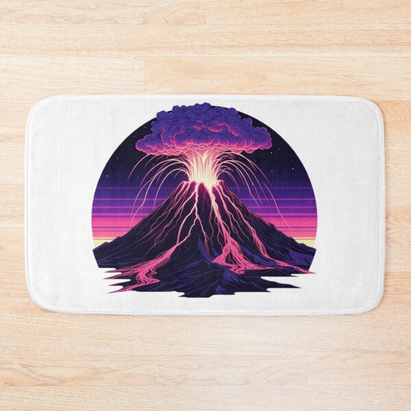Item preview, Retro Synthwave Volcano Neon Eruption Art Print designed and sold by Sky-bully.