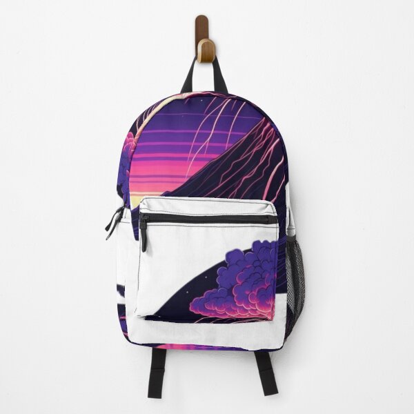 Item preview, Retro Synthwave Volcano Neon Eruption Art Print designed and sold by Sky-bully.