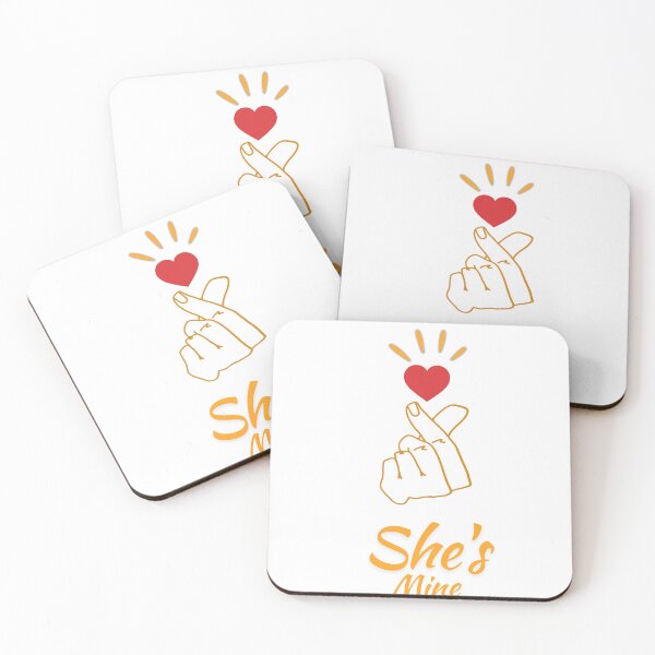 Item preview, She's Mine Cute Finger Heart Love Couple Minimalist Aesthetic Romantic Gift designed and sold by QuirkyCloud Designs.