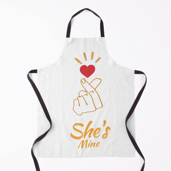 Item preview, She's Mine Cute Finger Heart Love Couple Minimalist Aesthetic Romantic Gift designed and sold by QuirkyCloud Designs.