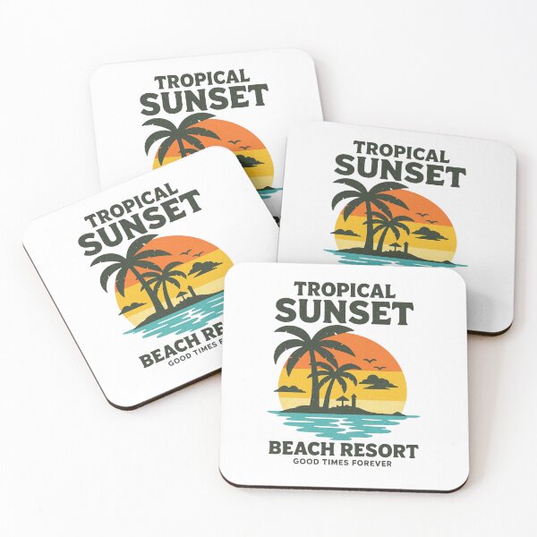 Item preview, Tropical Sunset Beach Resort: Retro Palm Tree | Summer Island Illustration designed and sold by Colorful-Garden.