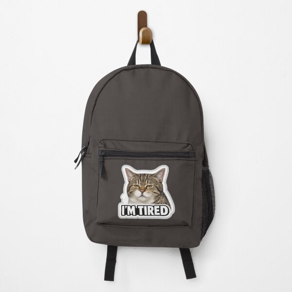 Item preview, Tired Cat Meme Sticker | Funny Lazy Cat designed and sold by K-Vibe Design Studio.