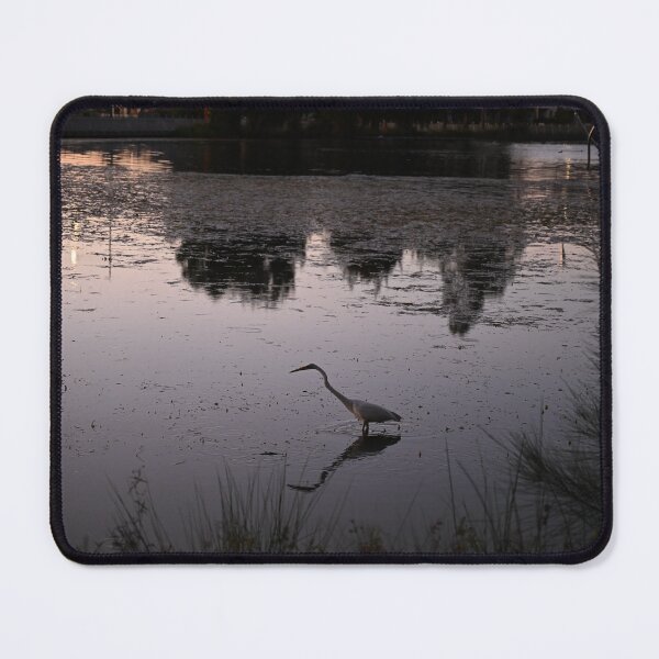 Item preview, Sneaking Heron at Sunset at Ironbark Lake designed and sold by getmybookstore.