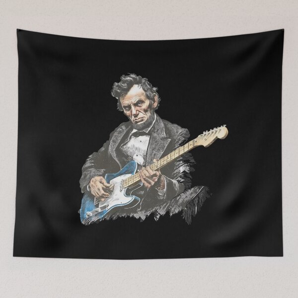 Item preview, Abraham Lincoln - Funny Abraham Lincoln Guitar, Vintage History Music, Abe Lincoln  Gift for Music Lover , 1776-2026 USA 250th Anniversary Vintage 4th of July designed and sold by Jeffasmooren.