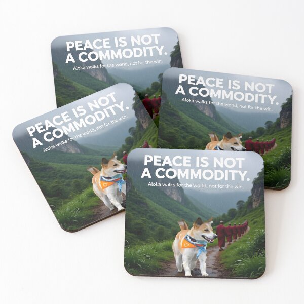Item preview, “Peace is Not a Commodity. Aloka walks for the world, not for the win” designed and sold by Creative-RE.