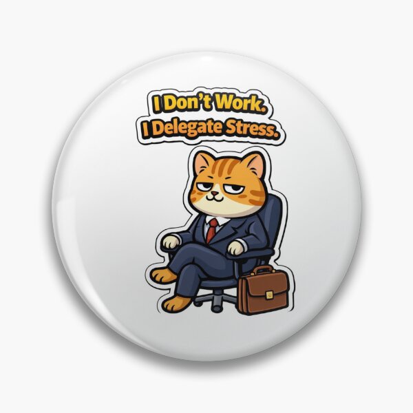 Item preview, I Don’t Work. I Delegate Stress. — CEO Cat Sticker designed and sold by Gentlestate.