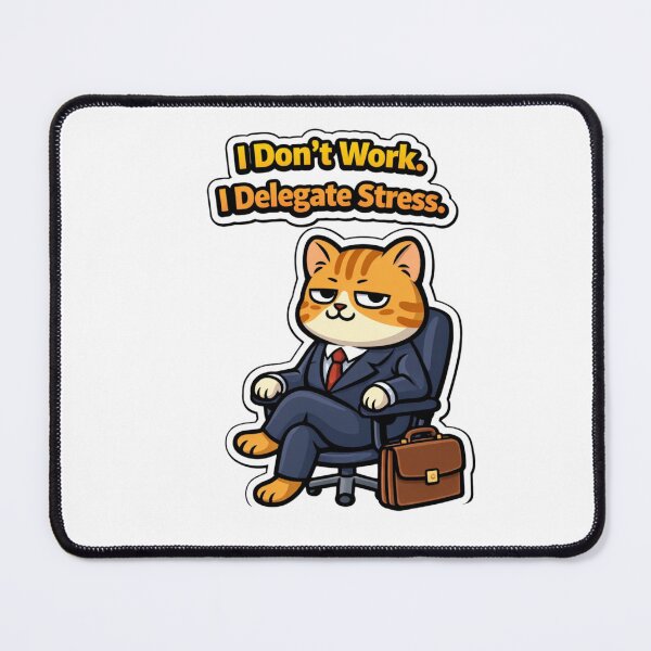 Item preview, I Don’t Work. I Delegate Stress. — CEO Cat Sticker designed and sold by Gentlestate.