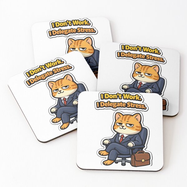 Item preview, I Don’t Work. I Delegate Stress. — CEO Cat Sticker designed and sold by Gentlestate.