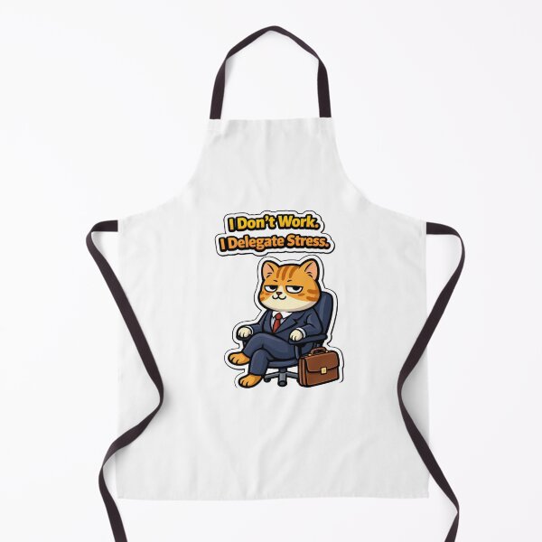 Item preview, I Don’t Work. I Delegate Stress. — CEO Cat Sticker designed and sold by Gentlestate.