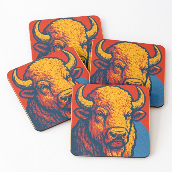 Item preview, Retro Pop Art Buffalo | Vibrant Wild Bison Illustration | Bold Prairie Frontier Wildlife Aesthetic Design designed and sold by PaintedPixels01.