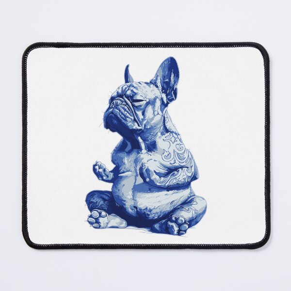 Item preview, Zen Bulldog Meditation Blue Art designed and sold by RamyGallery.