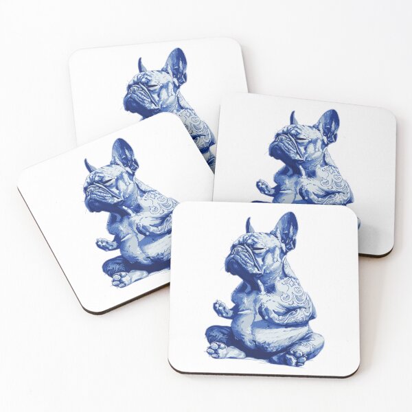 Item preview, Zen Bulldog Meditation Blue Art designed and sold by RamyGallery.