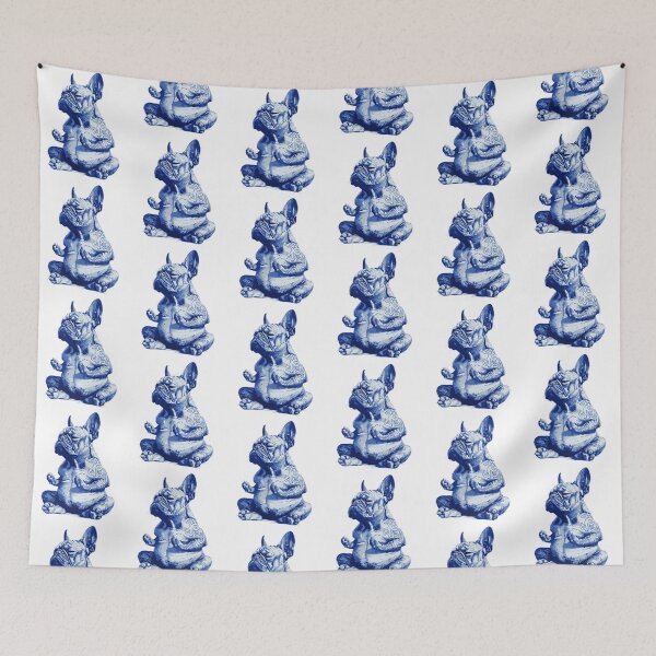 Item preview, Zen Bulldog Meditation Blue Art designed and sold by RamyGallery.