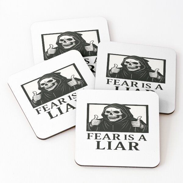 Item preview, Fear Is a Liar • Grim Reaper Thumbs‑Up Art • Motivational Dark Humor Retro Design designed and sold by Bright Nest Studio.