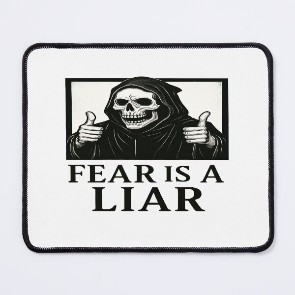 Item preview, Fear Is a Liar • Grim Reaper Thumbs‑Up Art • Motivational Dark Humor Retro Design designed and sold by Bright Nest Studio.