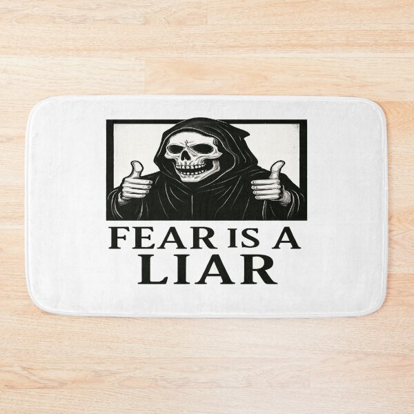 Item preview, Fear Is a Liar • Grim Reaper Thumbs‑Up Art • Motivational Dark Humor Retro Design designed and sold by Bright Nest Studio.