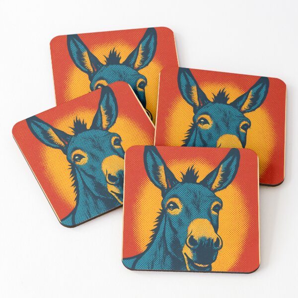 Item preview, Retro Pop Art Donkey | Vibrant Farm Animal Illustration | Bold Rustic Countryside Aesthetic Design designed and sold by PaintedPixels01.