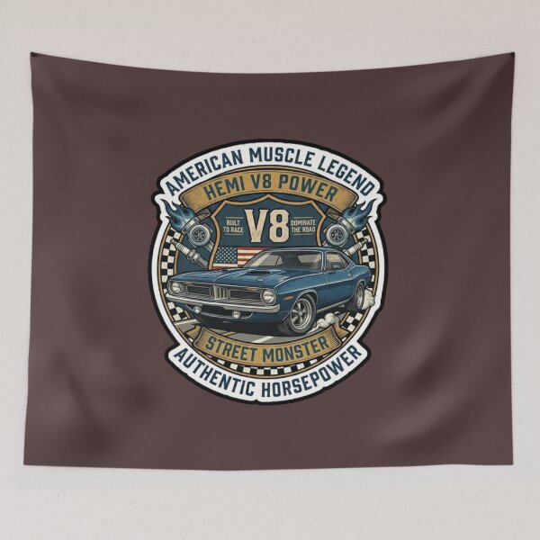 Item preview, Classic Street Monster Blue Muscle Car Sticker designed and sold by K-Vibe Design Studio.