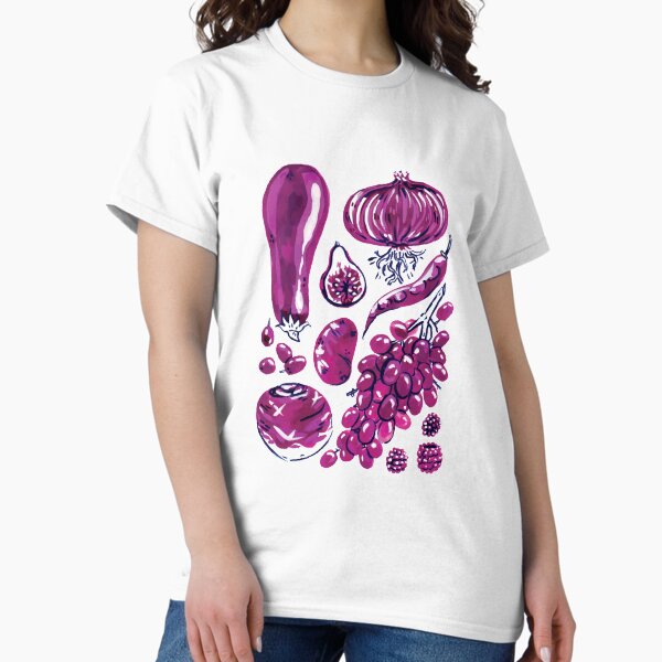 Purple Veggies Hand Painted Classic T-Shirt