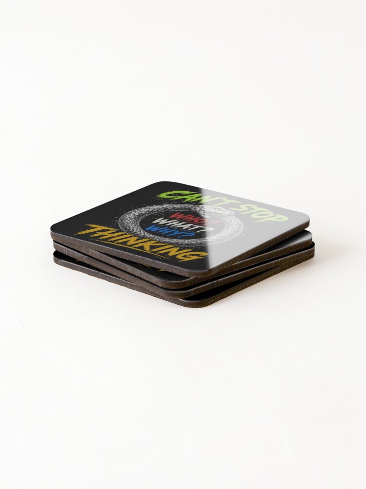 Thumbnail 4 of 5, Coasters (Set of 4), Can’t Stop Thinking – Overthinking Loop Snake Design designed and sold by IdentityThread.